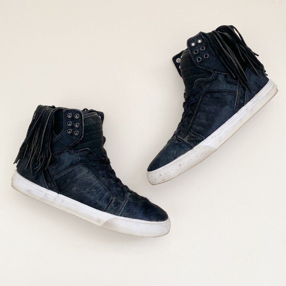 Rare Supra Fringe Pony Calf Hair Skytop Hightop Sneakers Shoes
